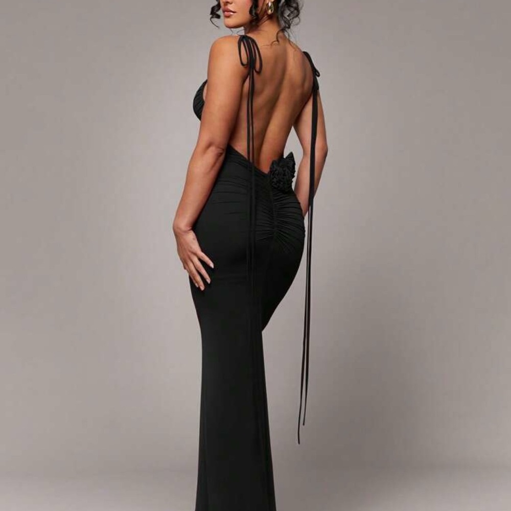 SHEIN NWT Black Backless Maxi Dress